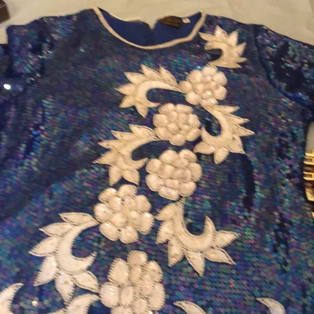Vintage Elle's Allure silk top, sz XL